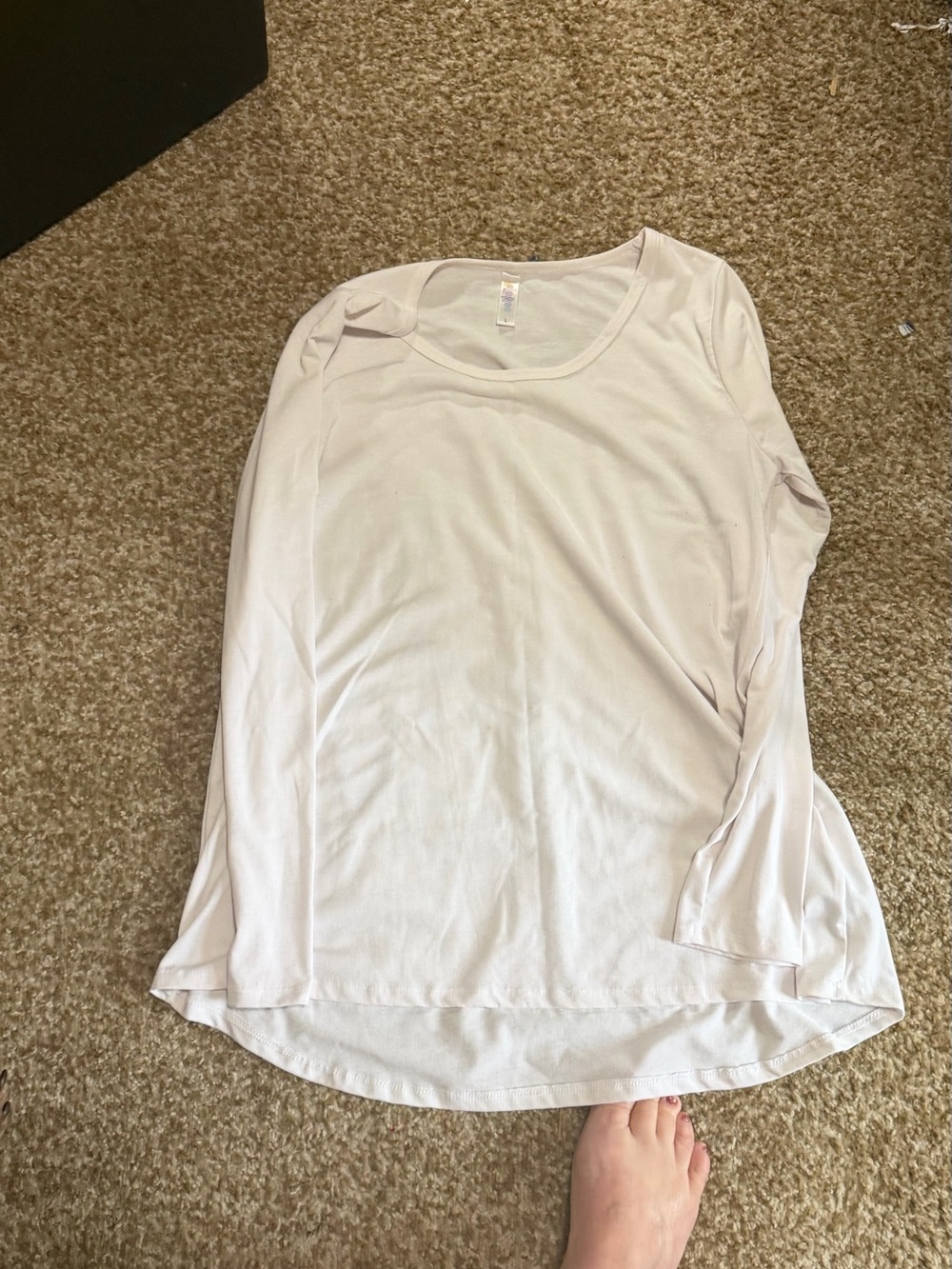 LuLaRoe Long Sleeve Scoop Neck Top - Cream